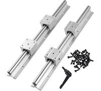 2pcs Rail Linéaire Sbr20-1500mm Rail Coulissant Linéaire avec 4pcs Sbr20uu Bloc De Roulement Kit CNC Rails Linéaires Et Roulements pour Machines Automatisées, Sbr12, 600mm