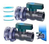 2pcs Rain Barrel Spigot Kit 3/4 Kit dans Un Robinet en Plastique avec raccord de cloison et Tuyau d'adaptateur aquareux Robinet pour Les barils de Pluie