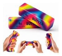 2PCS Rainbow Butter Squishy Toys Cute Butter Squishy Toy Soft Slow Rising Squeeze Toys For Stress Relief Sensory Fidget Toys