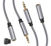 2PCS Rallonge Jack Audio 3.5 mm 4 Pôles pour Casque Micro 1M, Cable Jack Mâle vers Femelle en Nylon Tressé, Rallonge Jack 3.5mm avec Prise Jack pour PC, Portable, Manette, Console et Cable Auxiliaire