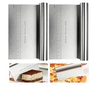 2pcs Ramasse Légumes Cuisine, Coupe Pâte Boulangerie en Inox avec Spatule, Grattoirs Coupe Pate Cuisine, Corne Patisserie, pour Boulangerie et Pâtisserie Maison, 15 x 11 cm