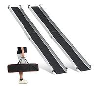 2PCS Rampes Télescopiques pour Fauteuils Roulants, gardhom 120-213CM Rampe d'Accès pour Fauteuils Roulants Rampe d'Accès Antidérapante Réglable avec Bords de Sécurité Max. 272 kg