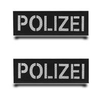 2pcs Réflexion Infrarouge Pour Polizei Patch Tactiques Broderie Police Patch, Appliques Anneaux Crochets Militaire Drôle Drapeau Patch Pour Vestes,Gilets,Sacs,Vêtements,Jeans,Sac À Dos
