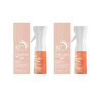 2PCS Refreshing Sunscreen Spray Body Sun Block Isolation Mist Long Lasting UV Protector Summer Outdoor Brightening Moisturizer Serum