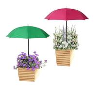 2pcs Réglable Parapluie pour Plantes, Imperméables Pare Soleil Plantes avec Poteaux Métal et Piquets en Forme H Parasol d'Extérieur pour Végétaux Pot Fleurs Légumes (Vert, Rouge-Rose)