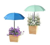 2pcs Réglable Parapluie pour Plantes, Imperméables Pare Soleil Plantes avec Poteaux Métal et Piquets en Forme H Parasol d'Extérieur pour Végétaux Pot Fleurs Légumes (Bleu, Vert)