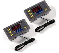 2pcs Régulateur de température numérique AC 110 V-220 V, interrupteur de commande de thermostat à affichage LED 20A avec NTC 10K