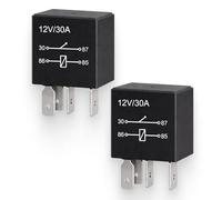 2PCS Relais 12v 4 broches 30 Ampères, Pour Commutation De Circuits Electriques Compatible Relais 12v 30a Et Mini Relais 12V 30A Pour Applications Voiture Ventilation Et Systeme Electrique