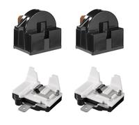 2pcs Relais de Démarrage QP2-4.7 et 2pcs Protecteurs de Surcharge de Réfrigérateur 6750C-0005P, Relais de Démarrage de Réfrigérateur PTC 1 Broche 4,7 Ohm Relais QP2-4r7