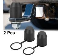 2pcs Remorque Attelage Boule Couverture avec Crochet 55mm ID Noir pour Voiture Camion