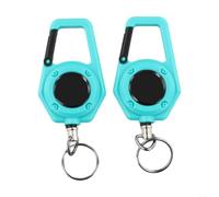 2pcs Retractable Keychain 80cm Steel Rope Anti-Loss(Blue) | 80cm max stretch, automatic retraction, anti-loss design, secure hold, easy access