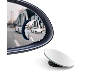 2pcs Rétroviseur Extérieur Voiture & Moto 360° Ajustable - Miroir Convexe pour Angle Mort, Conduite Accompagnée, Camion/SUV (Intérieur/Extérieur Sans Cadre)