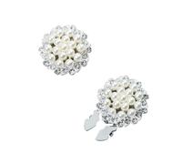 2pcs Rhinestone Firework Pearl Shirt Button Cover Cufflinks Pins(Big fireworks)