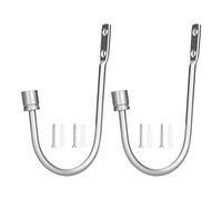 2pcs rideau à rideau alliage en aluminium U Cylindre en forme de cylindre fixe Drapey pour chambre à domicile (Argent)