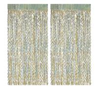 2PCS Rideau Frange Anniversaire Rideau de Fête de 1*2 Mètres Rideau Anniversaire Doré Convient pour les Soirées Masquées,les Décors de Fond Photo, le Nouvel An, les Anniversaires et les Mariage (Doré)