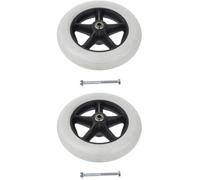 2PCS Roues à roulettes avant rollator roues de fauteuil roulant remplacement - argent - 8 ""