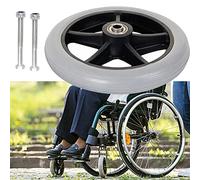 2pcs Roues De Remplacement pour Fauteuil Roulant, roulettes Accessoires Déambulateurs, 6/7/8 Pouces, Pneu Solide Antidérapantes, Pas De Gonflage Nécessaire, Facile À Faire Défiler (Color : Gray, Siz