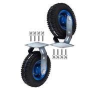 2pcs Roulette Industrielle Robuste, roulettes Pivotantes sans Bruit avec Frein Rempli D’air Résistant à L’Usure 6/8 / 10in Roulette Fixe Pneumatique, pour Chariot/Cha, 10IN-Fixed