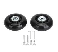 2pcs Roulette Valise, Kit de Remplacement de Roues de Bagages, 2 Roulettes Pivotantes Universelles en Caoutchouc avec Outil Installation (64x24mm)