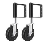 2PCS Roulettes à Ressort, 4 in Roulettes Pivotantes Robustes Industrielles Avec Frein, Roulettes pour Meubles Roulettes de Portail en Caoutchouc - Absorption des Chocs Montage à 3 Trous