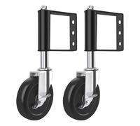 2PCS Roulettes à Ressort, 4 in Roulettes Pivotantes Robustes Industrielles Avec Frein, Roulettes pour Meubles Roulettes de Portail en Caoutchouc - Absorption des Chocs Montage à 3 Trous