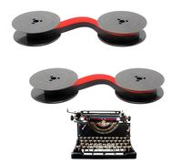 2pcs Ruban Machine à Écrire GR-4 Compatible Olivetti, Bande Encre Bicolore Rouge et Noire en Nylon 8m, Ruban Taper Classique pour Machine à Écrire Lettera 22/25/32/34/35/82, Bobine 52mm