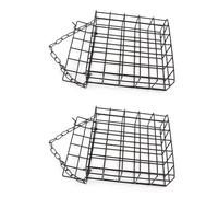 2pcs Rustproof Hanging Rectangle Bird Feeder with Hook for Feeding Bread and Fruit to Wild Birds in Backyard Rustproof Bird Feeding Station