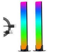 2PCS RVB Lights, GRB Light Bar, LED Light Bar App Rmote Control Gaming Light Bar USB Powered Ambient Lighting TV Backlight, 5 vitesses, 4 luminosité, 8 modes dynamiques pour la salle de jeu