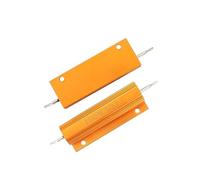 2pcs RX24 100W Aluminum Power Metal Shell Case Wirewound Resistor 10 15 20 56 100 200 1K 10K ohm Load Resistance Car LED Decoder NWPNLXEA(4.7R)