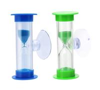 2PCS Sabliers Pour Enfants Minuterie De Brossage Des Dents De Deux/Trois Minutes Avec Ventouse Pour Enfants Minuterie De Brosse à Dents Minuterie De Sablier Pour Jeux Cuisine Brosse à Dents Sablier Br