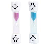 2pcs Sabliers Souriants de 3 Minutes pour Enfants - Minuterie Multifonction pour Le Brossage des Dents, la Cuisine, Le Bureau et Les Jeux, Idéal pour l'Apprentissage du Temps et l'Amusement (2pcs)