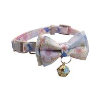 2pcs/Sac Collier pour Animaux de Compagnie Chat Chien Noeud Plaid Cloche Collier Floral Couleur écharpe Fournitures pour Animaux de Compagnie