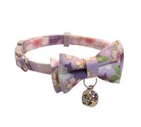 2pcs/Sac Collier pour Animaux de Compagnie Chat Chien Noeud Plaid Cloche Collier Floral Couleur écharpe Fournitures pour Animaux de Compagnie