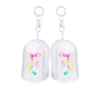 2pcs Sac de Présentation de Figurine Transparent avec Porte-Clés, Vitrine de Boîte Aveugle PVC Sac de Présentation de Poupée Sac de Rangement pour Poupée pour Mini Figurine Poupées