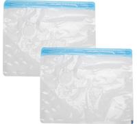 2pcs Sacs de stockage sous vide Economiser de l'espace Voyage scellé comprimé avec 3,5 cm d'entrée d'air filetée : 32x26 cm