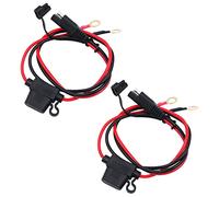 2PCS SAE Connecteur Câble Batterie Câble De Charge avec Couvercle + O Ring Terminal 15A Boîtes À Fusibles 12v pour Moto Voiture Tracteur- 16AWG