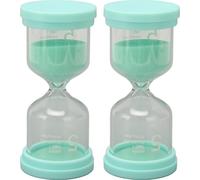 2pcs Sand Timer Vert 5 minutes durables verre épais clair Petite horloge portable pour les classes de cuisine -Partie