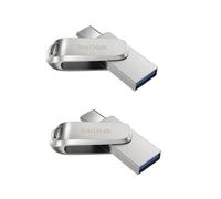 2PCS SanDisk 128Go Ultra Dual Drive Luxe USB A et Type-C jusqu'à 400MB/s avec connecteurs USB Type-C et USB Type-A