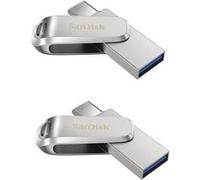 2PCS SanDisk 128Go Ultra Dual Drive Luxe USB A et Type-C jusqu'à 400MB/s avec connecteurs USB Type-C et USB Type-A