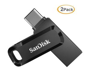 2pcs SanDisk Ultra 128 Go Clé USB à double connectique pour les appareils USB Type-C