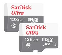 2PCS Sandisk ultra 128go micro sd sdxc class 10 uhs-i 80mb/s sdsquns-128g adaptateur inclus
