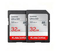 2PCS SanDisk Ultra Go 32Gb 32g 32Go SDHC Memory Card , Up to 120 MB/s, Class 10, UHS-I, V10