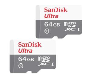 2pcs Sandisk Ultra micro SD SDXC 64 Go Classe 10 UHS-I 80 Mo/s SDSQUNS-064G
