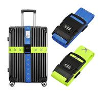 2Pcs Sangle à Cliquet avec Serrure à Combinaison Sangle d'Arrimage Réglables Bagage Lumineux Sangle Valise Voyage Accessoires Sangle avec Étiquette Nominative Adresse Voyage Accessoires 190-224cm (A)