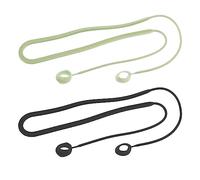 2pcs Sangles Anti-Perte en Silicone Compatible avec Samsung Galaxy Buds 2 Écouteurs Bluetooth Cordon de Cou Souple Cordon de Sport Longueur 40cm, Noir et Vert