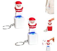 2PCS Santa Claus Luminous Voice Keychain,Porte-clés sensoriel Amusant en Forme de Clavier avec Son et LED,Rechargeable Jouet sensoriel en Forme de Clavier représentant Le Père Noël Qui Chante，Blanc