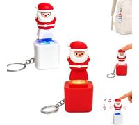 2PCS Santa Claus Luminous Voice Keychain,Porte-clés sensoriel Amusant en Forme de Clavier avec Son et LED,Rechargeable Jouet sensoriel en Forme de Clavier représentant Le Père Noël Qui Chante，Mix