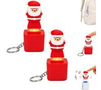 2PCS Santa Claus Luminous Voice Keychain,Porte-clés sensoriel Amusant en Forme de Clavier avec Son et LED,Rechargeable Jouet sensoriel en Forme de Clavier représentant Le Père Noël Qui Chante，Rouge