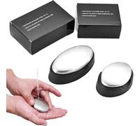 2pcs Savon En Acier Inoxydable, Savon D'acier, Savon Anti Odeur Décapant D'odeur Avec Le Plateau De Base, Portable Magic Savon, Pour Eliminer Les Odeurs De Cuisine Bar Remover