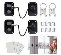 2Pcs Securite Fenetre Enfant, Serrure Frigo pour Enfants Sans Percer, Bloque Verrou Porte Réfrigérateur Cabinet Fenêtre avec 4 Clés et Adhésif Puissant pour Fenêtres Portes Tiroirs Blocs (Noir)